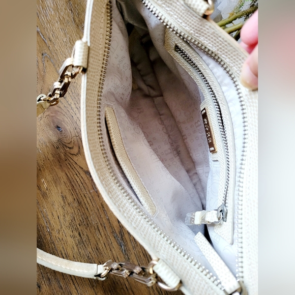 Hugo BOSS 100%Cowhide Embossed Leather Small/Mini Bag Lizard/Suede Neutral/Tan - Picture 13 of 16